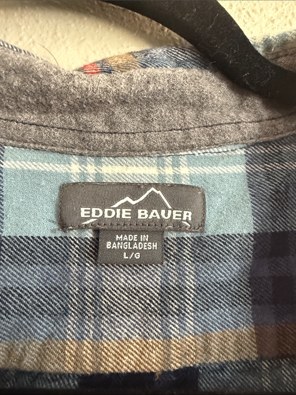 Eddie Bauer Blue, White and Red Plaid Button-Down Shirt - Picture 2 of 3